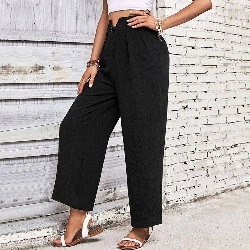 Get the Best Look with Black High-Waist Wide-Leg Pants for Women Jewelry Bubble