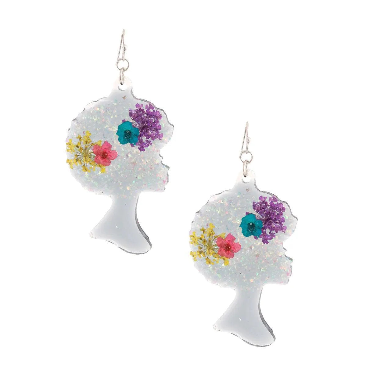 Get the Wow Factor with Black Afro Flower Earrings Jewelry Bubble