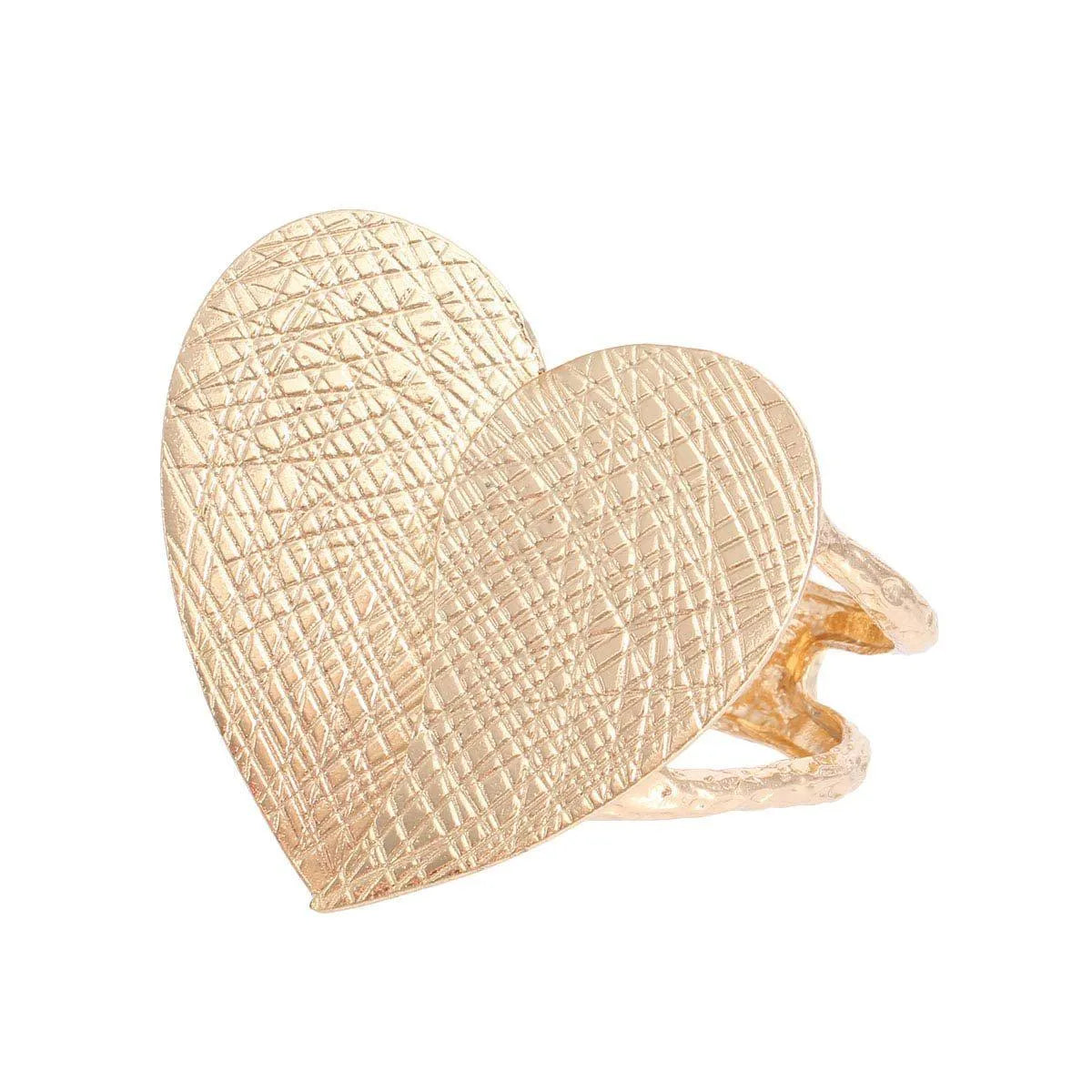 Glam up Your Look with a Stunning Golden Heart Cuff Bracelet Jewelry Bubble