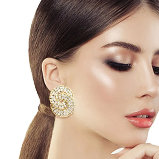 Gold Bling Studs: Slay with These Clear Ring Earrings Jewelry Bubble