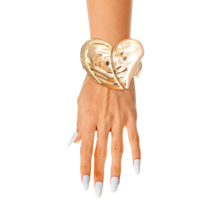 Gold Cuff Bliss: Get Your Chunky Hammered Bracelet Now Jewelry Bubble