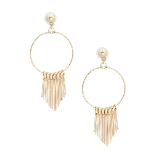 Gold Hoop Fringe Earrings: Every Fashionista's Street Style Pinktown