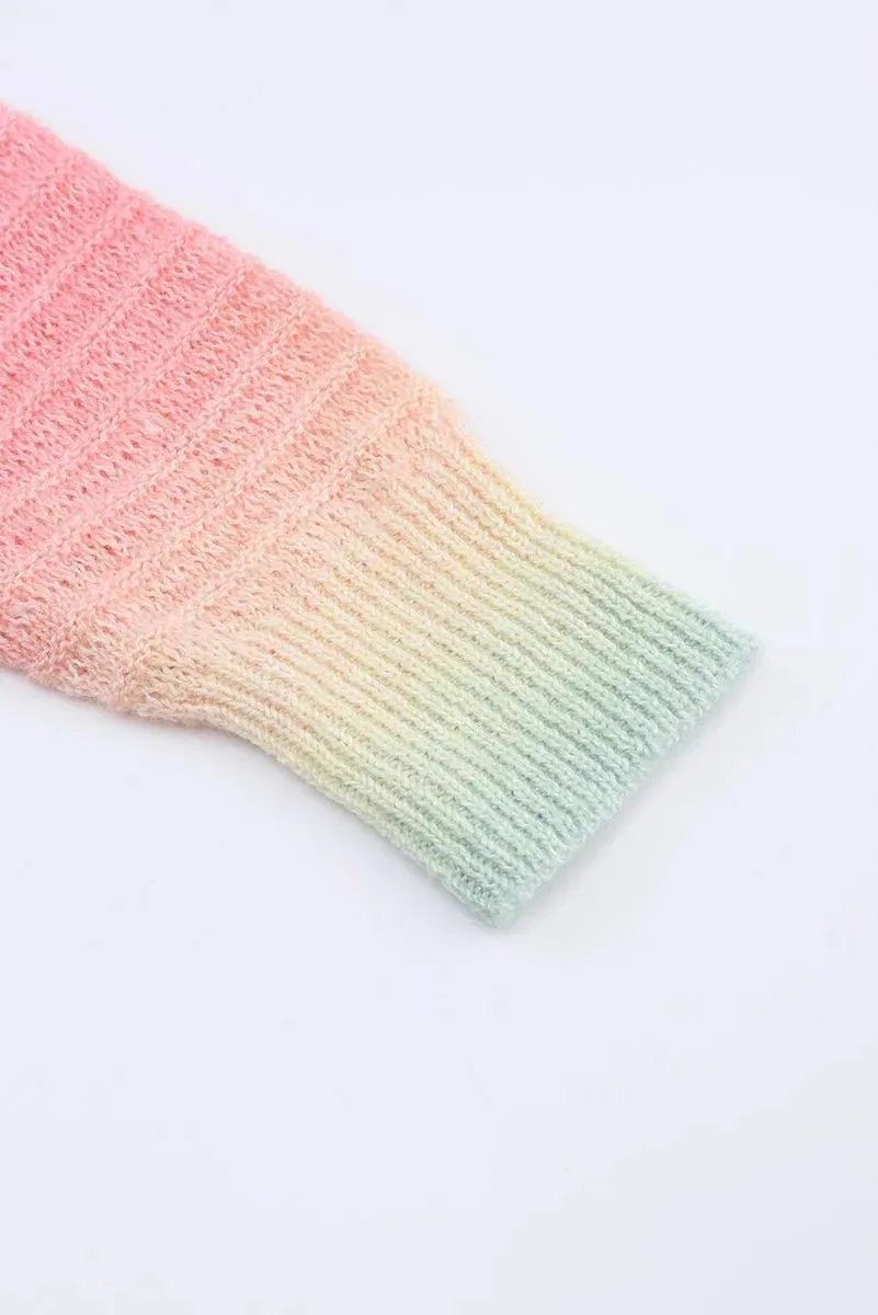 Gradient Knit Open Cardigan With Pockets for Women