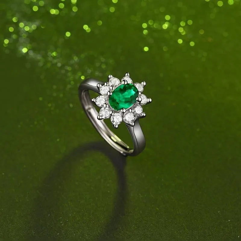 Green Flower-Shaped Ring: The Perfect Accessory for Any Outfit Jewelry Bubble