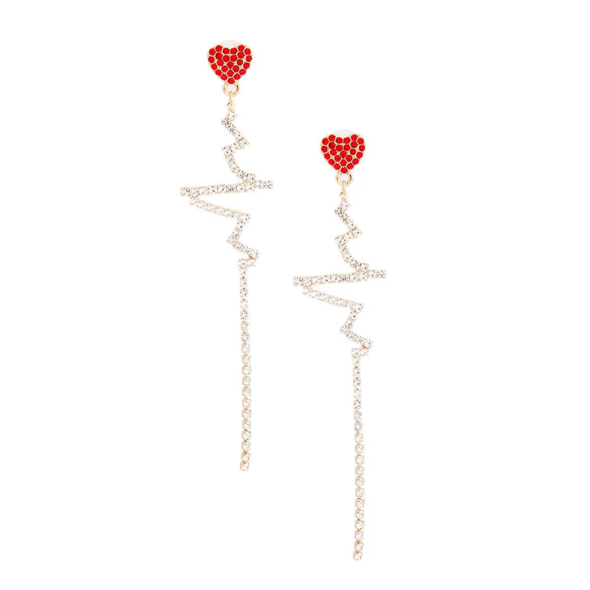 Heartbeat Earrings: Where Gold Meets Red in Stunning Fashion Jewelry Jewelry Bubble