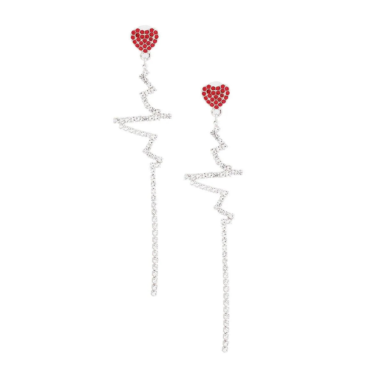 Heartbeat Earrings: Where Silver Meets Red in Stunning Fashion Jewelry Jewelry Bubble