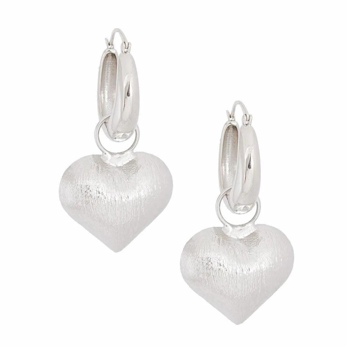 Heartfelt Style: Silver Puffed Heart Earrings: Women's Fashion Jewelry Jewelry Bubble