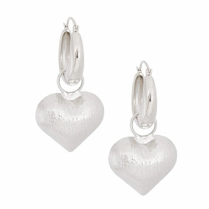 Heartfelt Style: Silver Puffed Heart Earrings: Women's Fashion Jewelry Jewelry Bubble