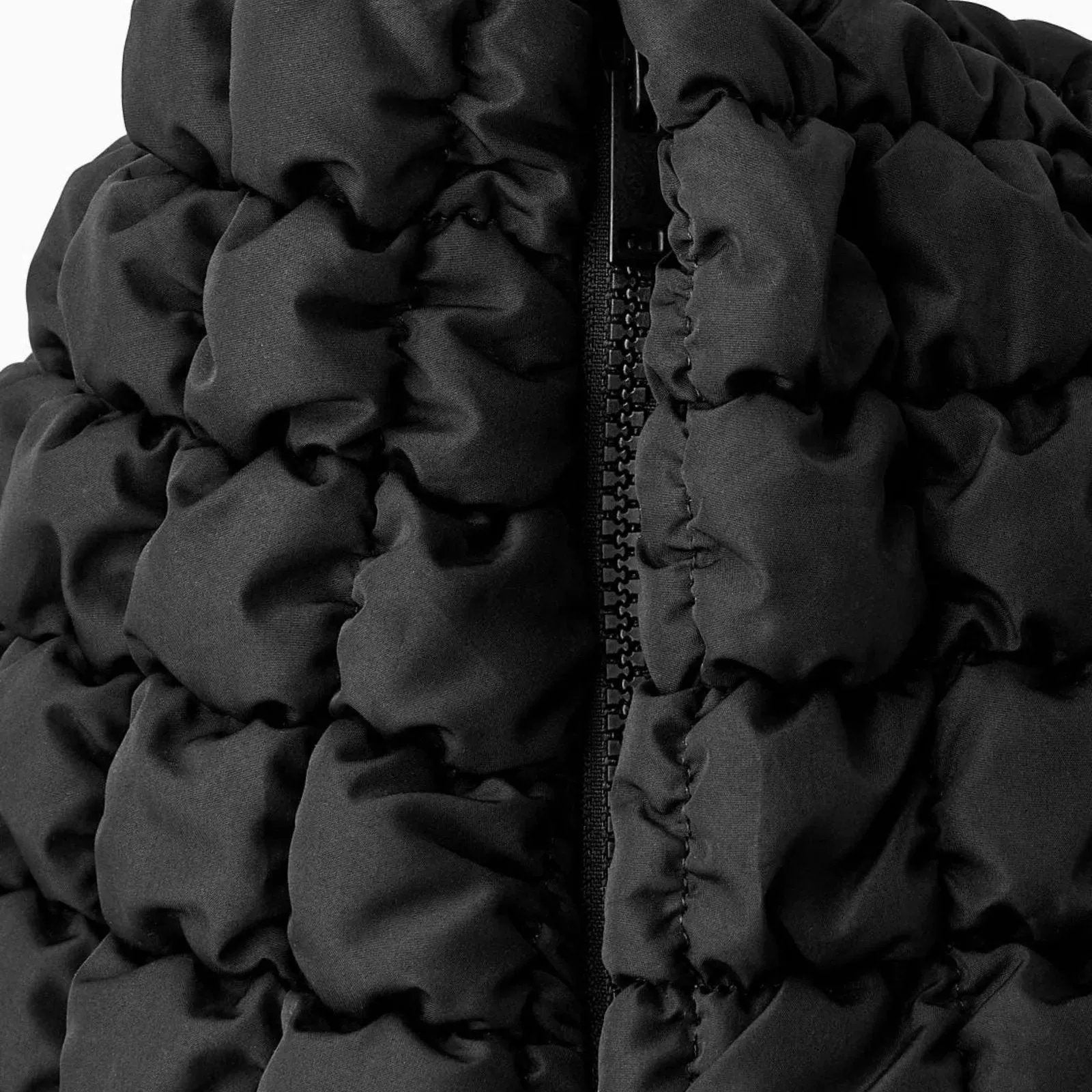 Ladies On-Trend Oversized Black Crossbody Bag with Puffy Quilted Texture