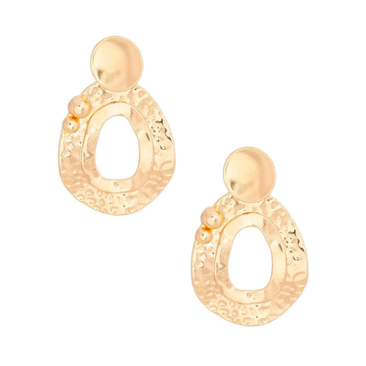 Large, Eye-catching Gold Tone Dangle Drop Earrings Jewelry Bubble