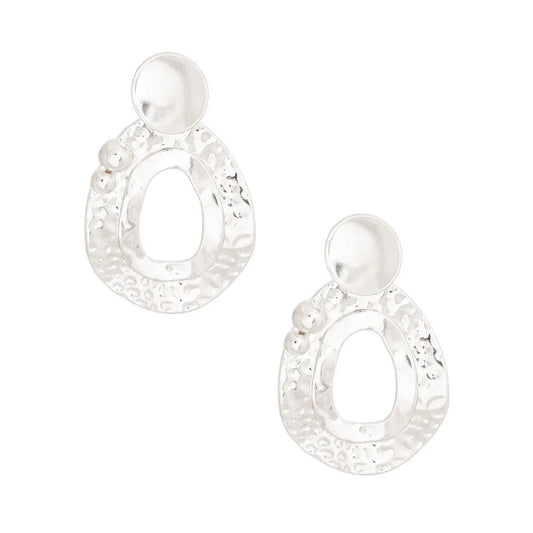 Large, Eye-catching Silver Tone Dangle Drop Earrings Jewelry Bubble