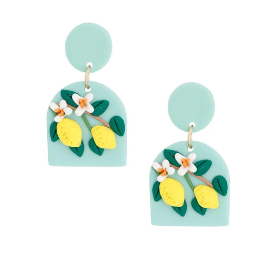 Lemon Drop Earrings Showcase Lemons blossoms Suspended From Stem Pinktown