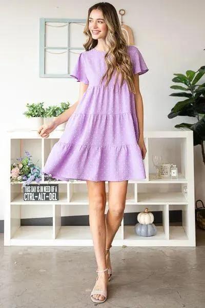 Lilac Swiss Dot Tiered Dress: Perfect for Summer