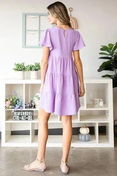 Lilac Swiss Dot Tiered Dress: Perfect for Summer