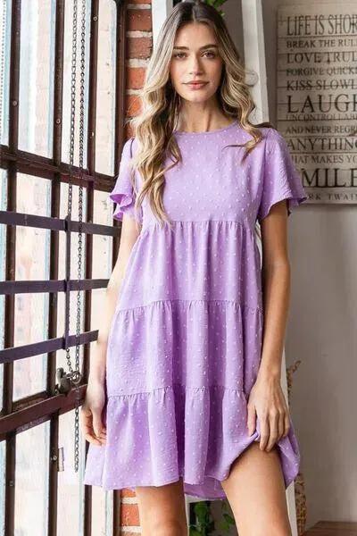 Lilac Swiss Dot Tiered Dress: Perfect for Summer
