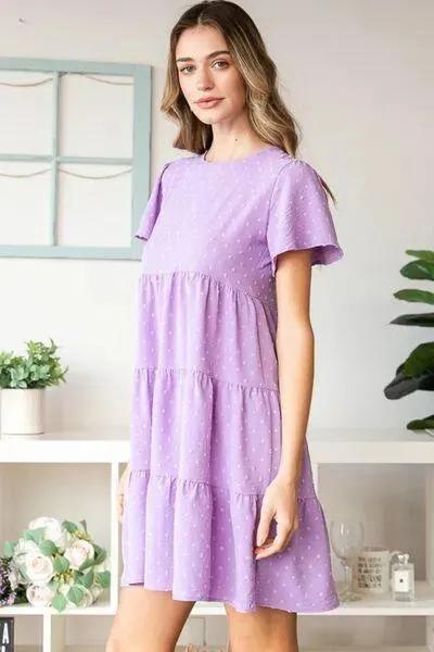 Lilac Swiss Dot Tiered Dress: Perfect for Summer