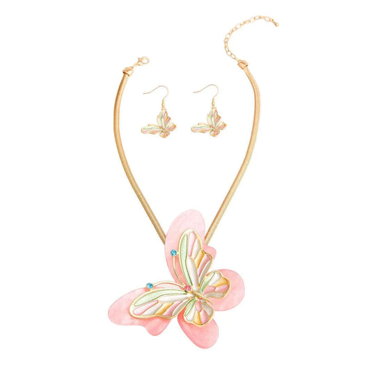 Lovely Butterfly Pendant Necklace Set: Flutter into Style Jewelry Bubble