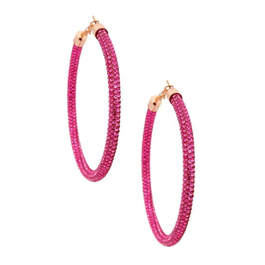 Make a Bold Fashion Statement with Pink Hoop Earrings -Buy Now! Jewelry Bubble