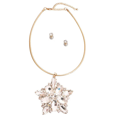 Make a Statement with Clear Star Necklace Set - Ultimate Fashion Statement Pinktown