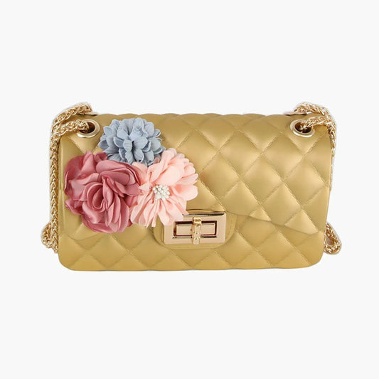 Make a Statement with a Stunning Gold Quilted Jelly Crossbody Mini Bag Pinktown