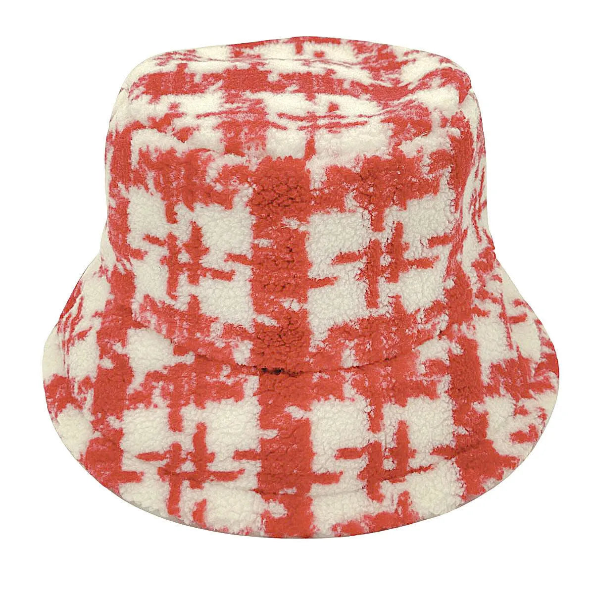 Make a Style Statement: Plaid Print Sherpa Bucket Hat for Women Jewelry Bubble