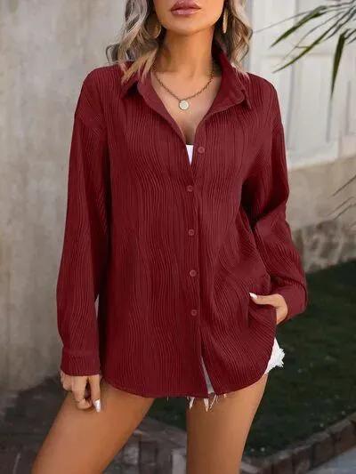 Must-Have Dropped Shoulder Women’s Shirt - Button Up in Style!