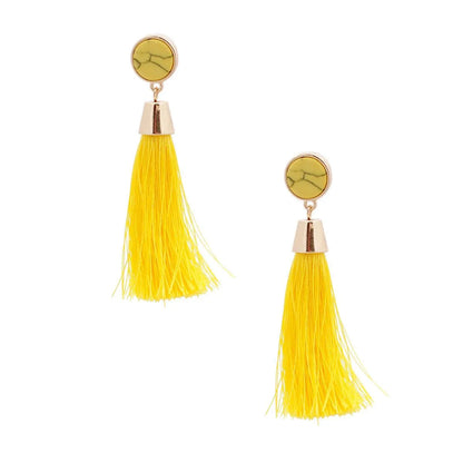 Must-Have Yellow Tassel Earrings for Fashion-Forward Women Jewelry Bubble