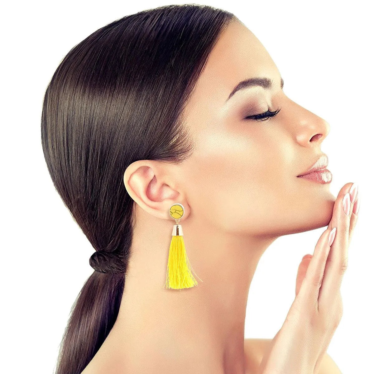 Must-Have Yellow Tassel Earrings for Fashion-Forward Women Jewelry Bubble