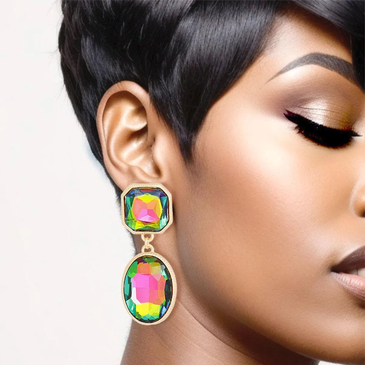 Pink-Green Passion: Clip-On Earrings for Stylish Statements! Jewelry Bubble