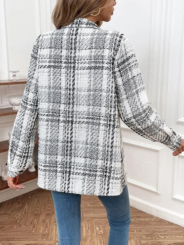 Plaid Button Down Jacket for Women to Stay Cozy and Fashionable Jewelry Bubble