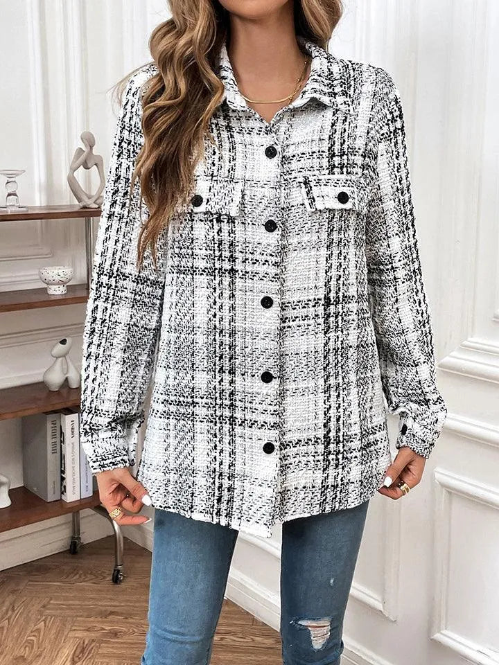 Plaid Button Down Jacket for Women to Stay Cozy and Fashionable Jewelry Bubble