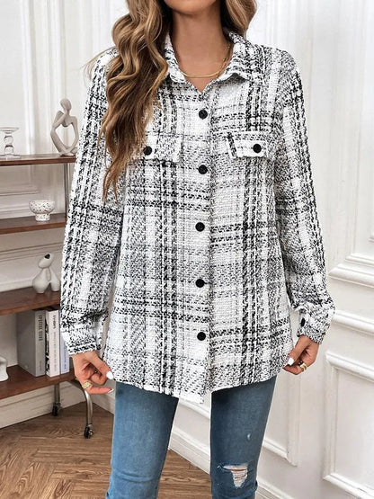 Plaid Button Down Jacket for Women to Stay Cozy and Fashionable Jewelry Bubble