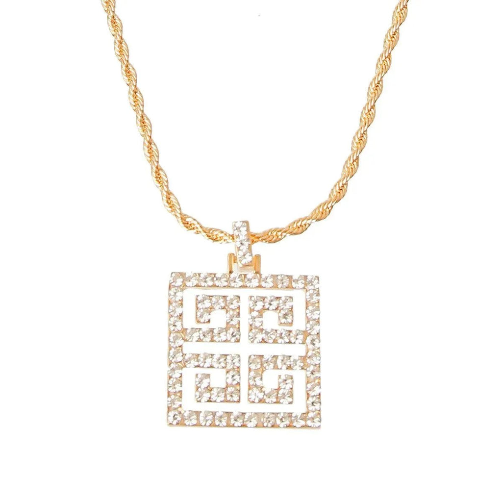 Radiate Elegance: Gold-tone Rhinestone Chain Necklace