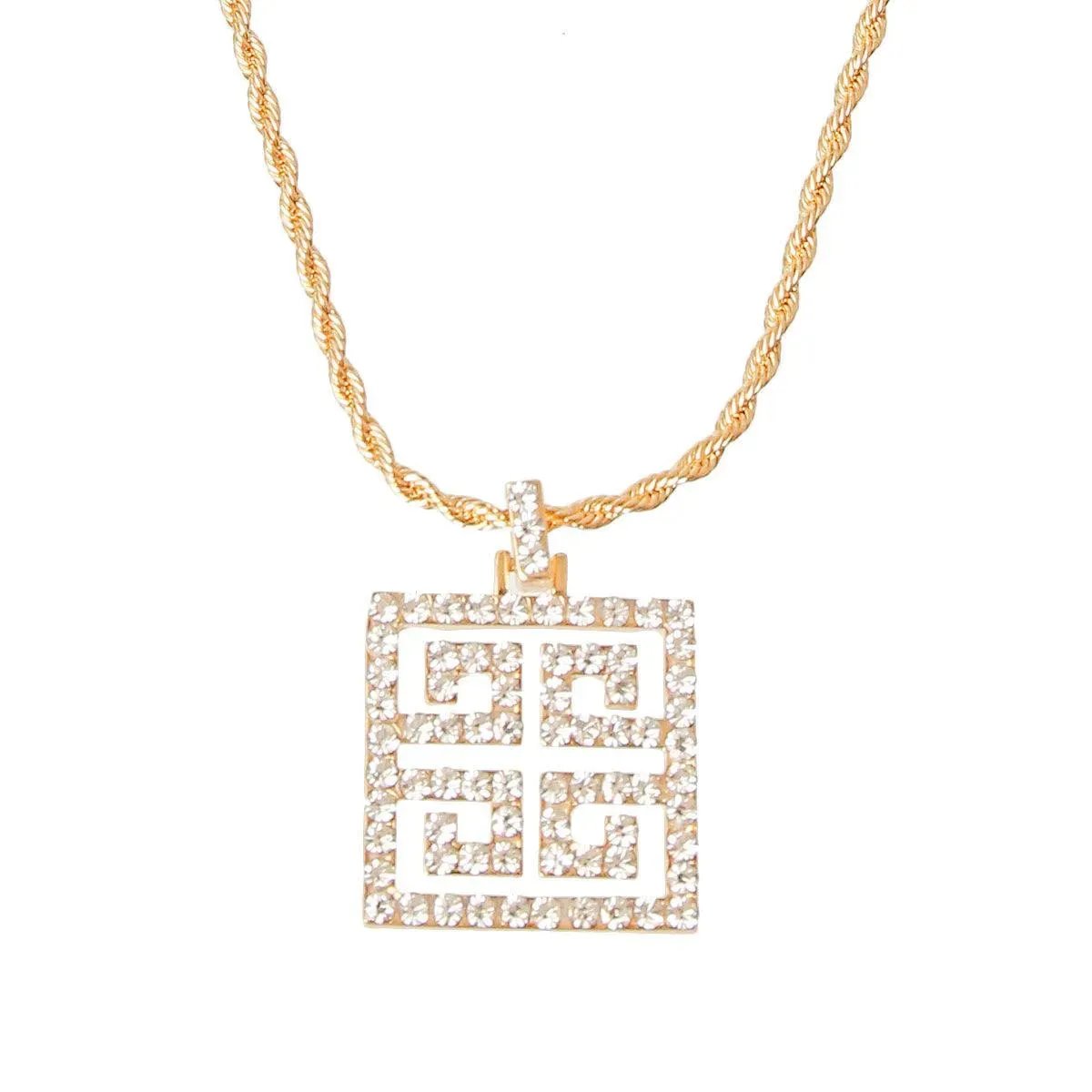 Radiate Elegance: Gold-tone Rhinestone Chain Necklace