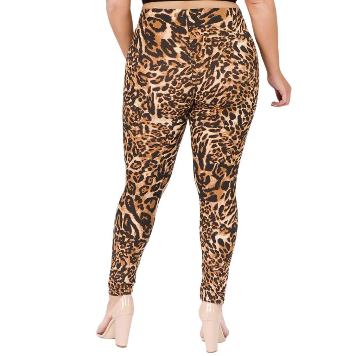 Roar in Style: Trendy Plus Size Leopard Print Leggings - Buy Now! Jewelry Bubble