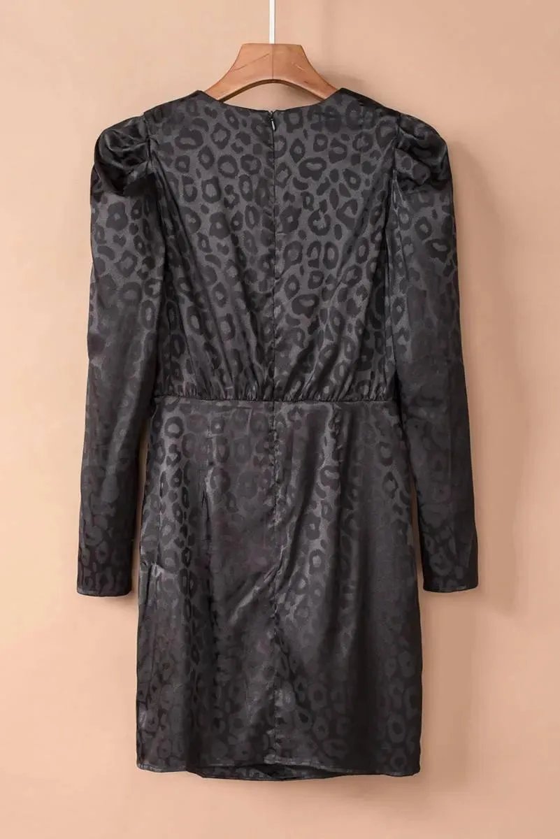 Seductive Mini Dress: Embrace Your Inner Leopard in Black