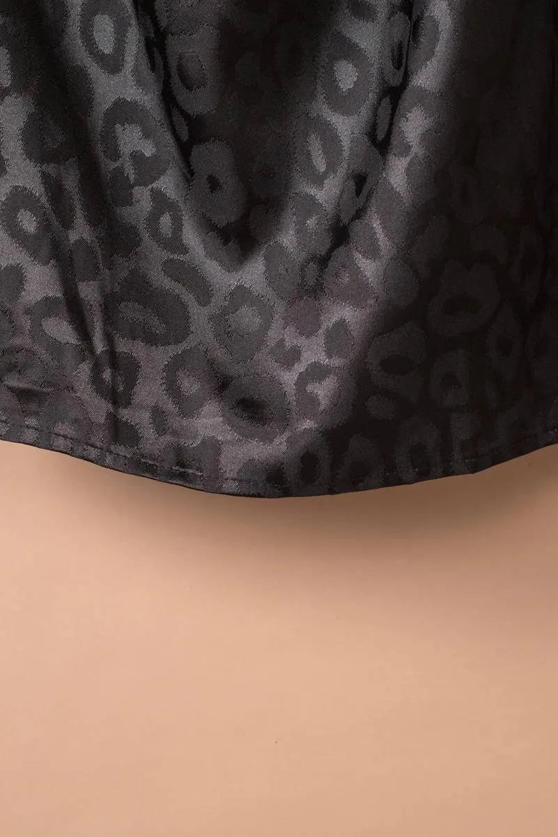 Seductive Mini Dress: Embrace Your Inner Leopard in Black Jewelry Bubble