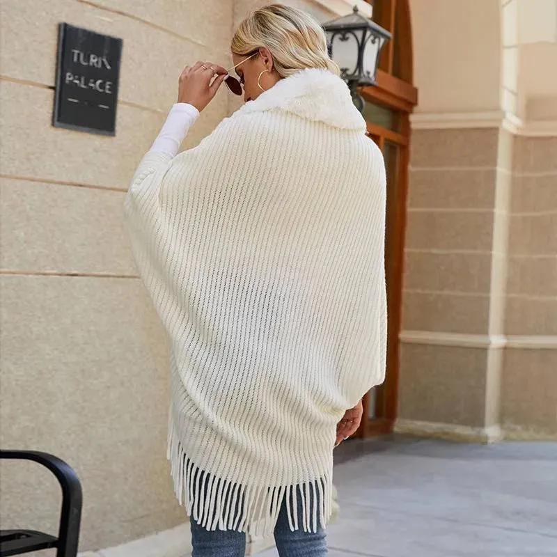 Shawl Poncho Faux Fur Cape Open Front Cardigan: Stay Fashionable this Season