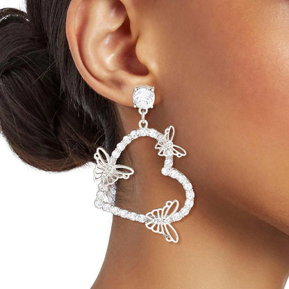 Shimmer & Shine: Sliver Fluttering Butterflies Earrings for Open Hearts Pinktown