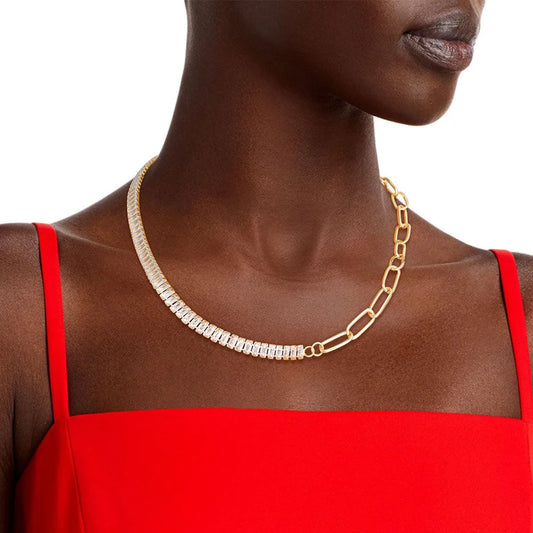 Shine Bright with Cubic Zirconia Gold Necklace: Fashion Jewelry Jewelry Bubble