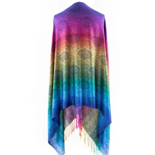 Shop Exquisite Blue/Multicolor Paisley Pashmina Scarf for Women: Elevate Your Style Jewelry Bubble