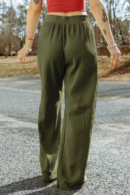 Shop Green Wide-Leg Pants for Women - Get a Casual Look Today Jewelry Bubble