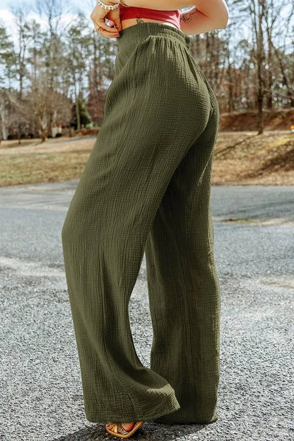 Shop Green Wide-Leg Pants for Women - Get a Casual Look Today Jewelry Bubble