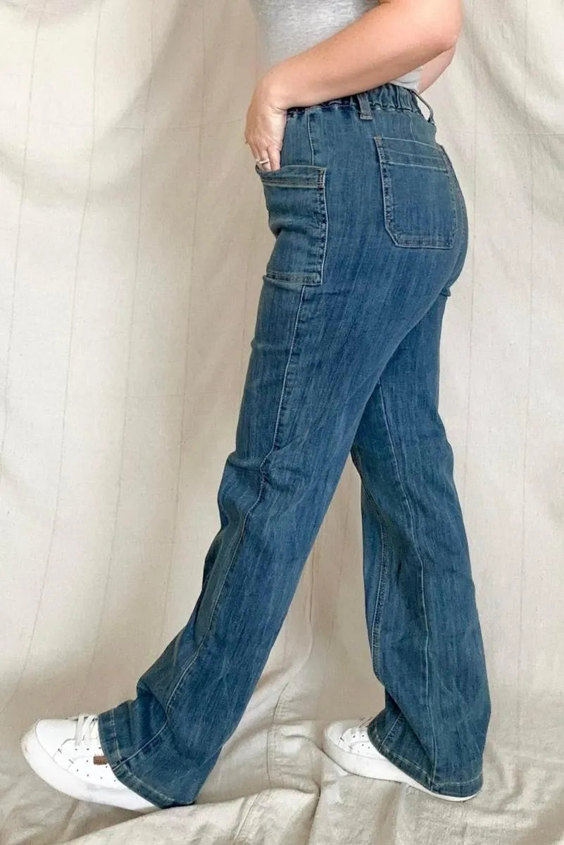 Shop Now for Judy Blue High Waist Elastic Waist Jeans Jewelry Bubble