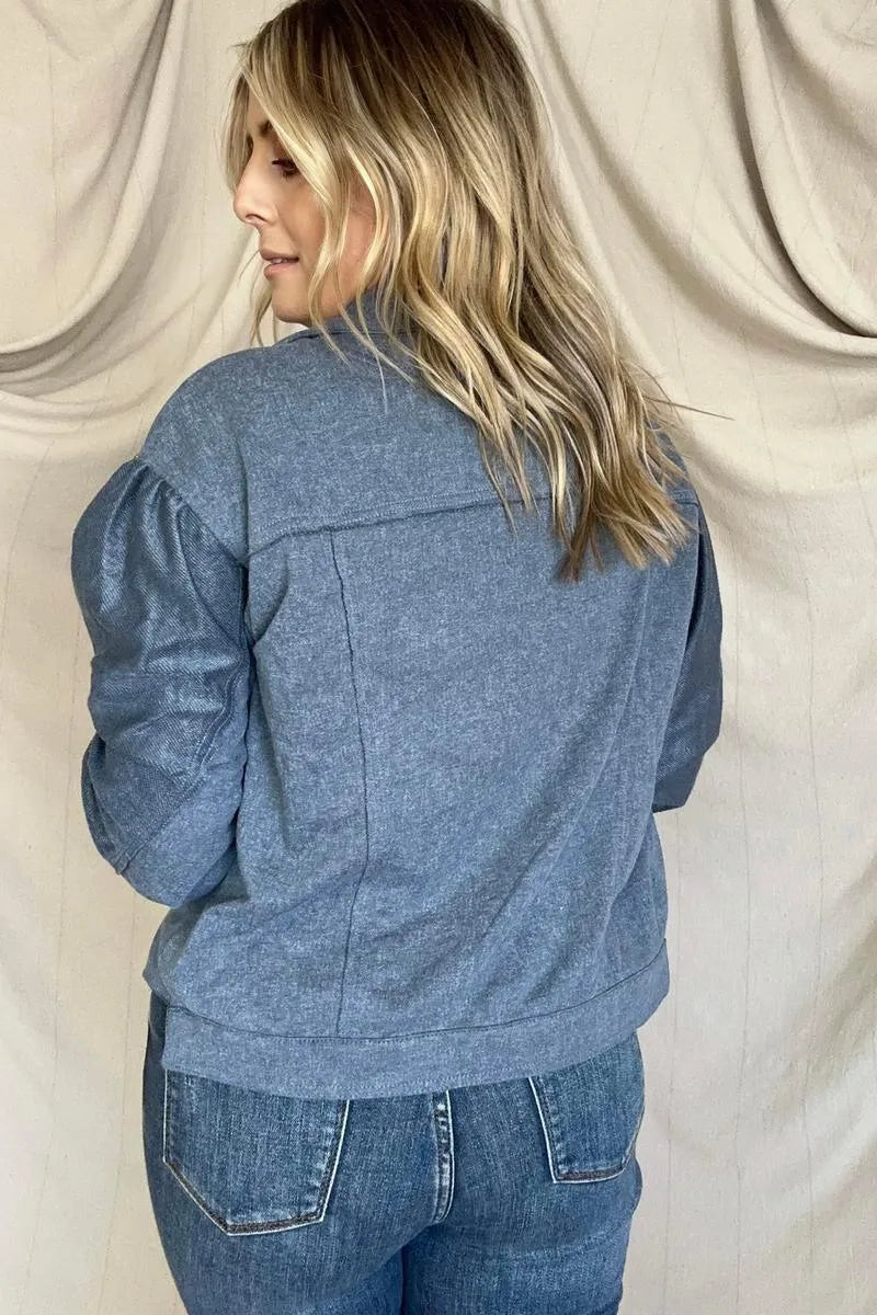 Shop Now for Trendy Women's Exposed Seam Patchwork Raw Hem Buttoned Jacket - Limited Stock! Jewelry Bubble