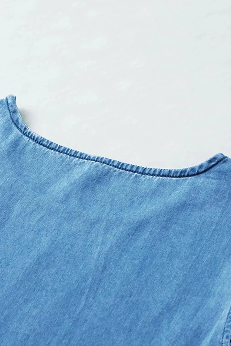 Shop Now for the Ultimate Denim Blue A-Line Chambray Dress