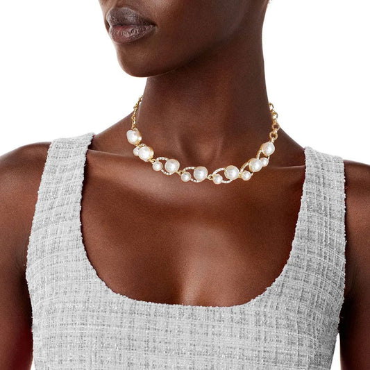 Shop Stunning Gold Tone & Rhinestone Choker Set - Perfect with Pearls! Jewelry Bubble