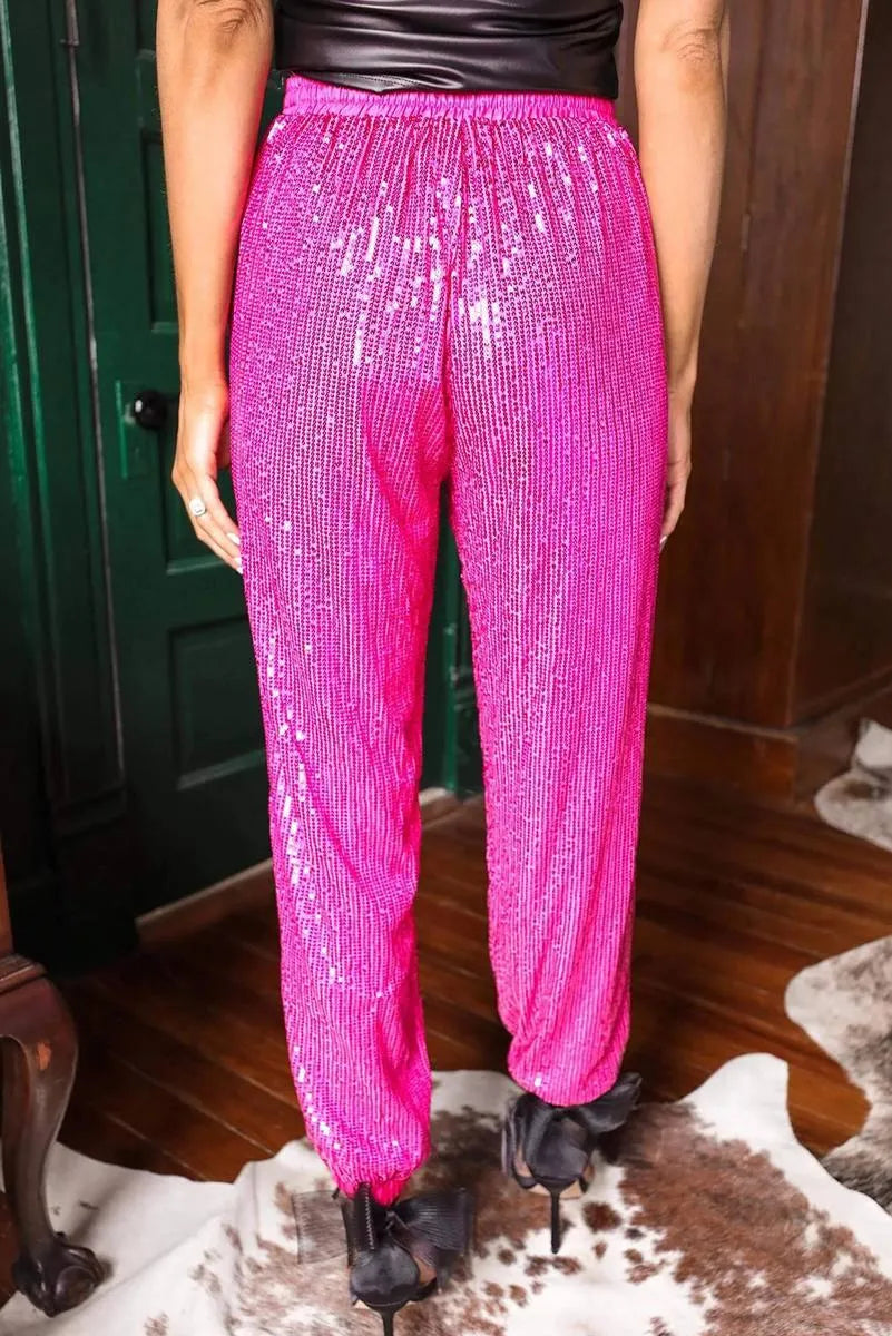 Shop Stylish and Casual Sequin Jogger Pants Now! Jewelry Bubble