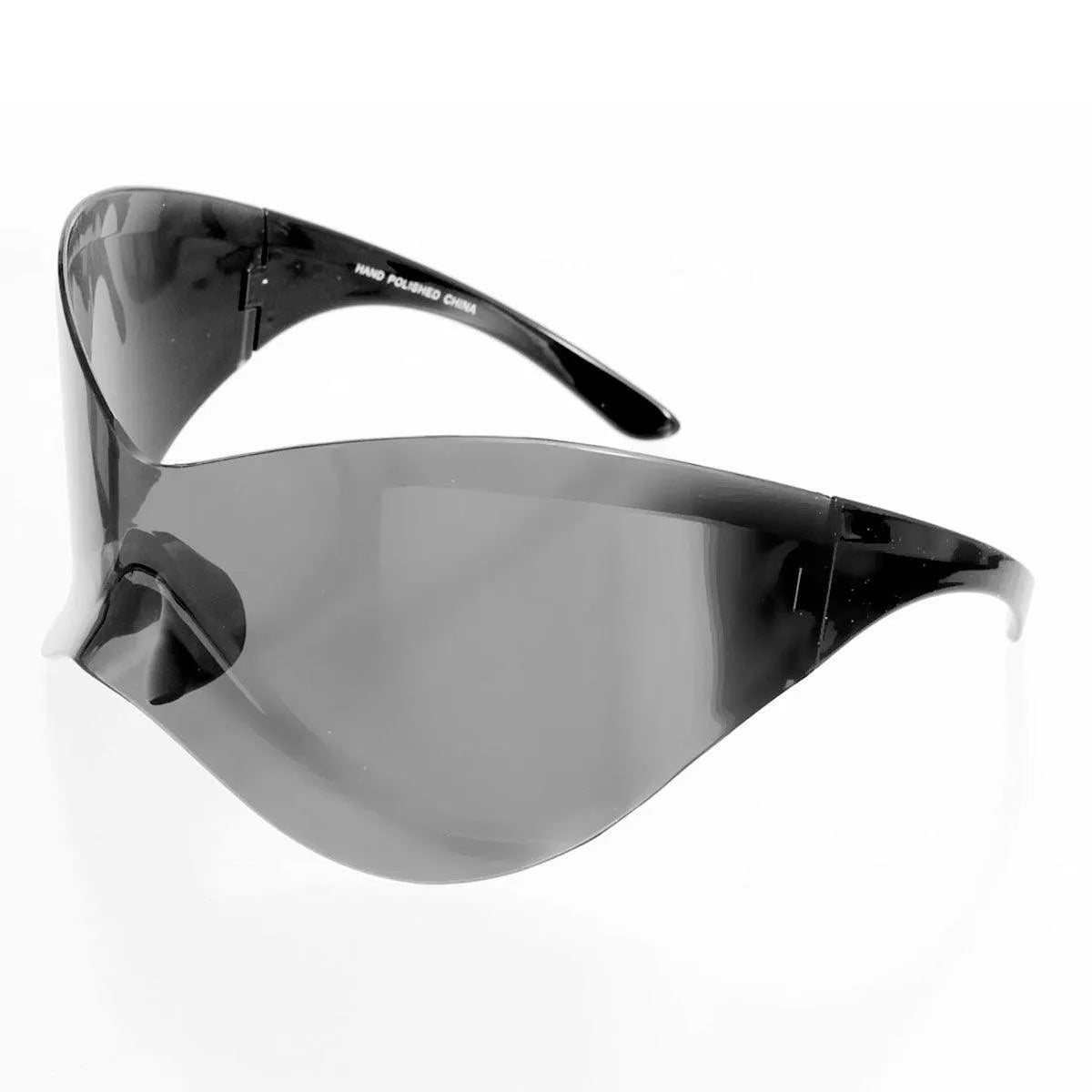 Shop Women's Black Oversized Shield Visor Sunglasses for a Bold Look Pinktown