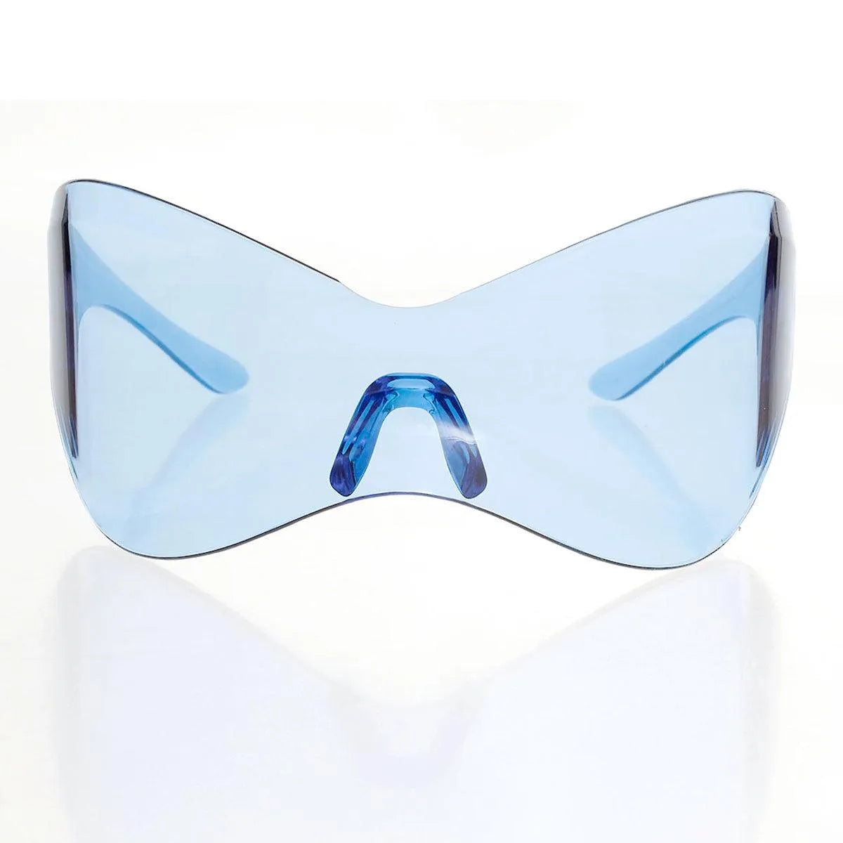 Shop Women's Blue Oversized Shield Visor Sunglasses for a Bold Look Pinktown